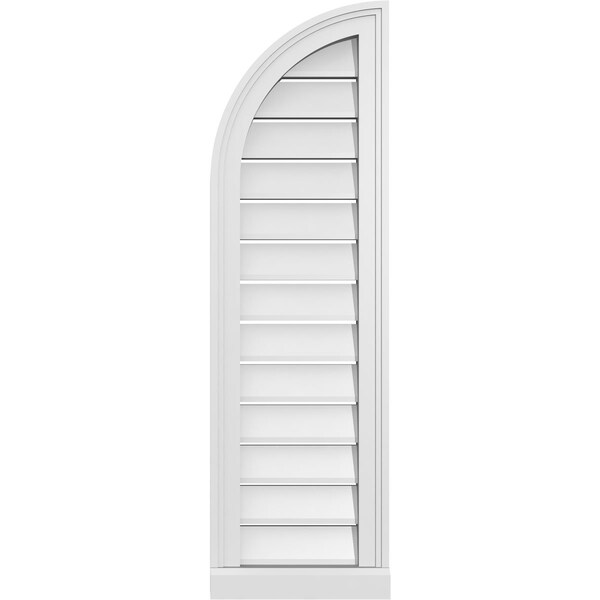 Ekena Millwork Quarter Round Top Left Surface Mount PVC Gable Vent w/ 2"W x 2"P Brickmould Sill Frame, 12"W x 40"H GVPQL12X4003SF - main